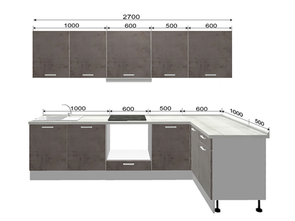 Кухня Трапеза Классика угловая 2700х1500 (II категория) - Боровичи мебель