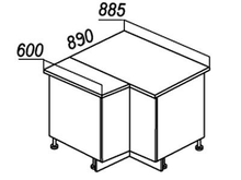 Стол угловой левый (II категория) - Н-79л - Боровичи мебель